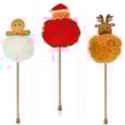 Premier Christmas Pom Pom Pens Asstd 20cm Premier Christmas Pom Pom Pens Asstd 20cm