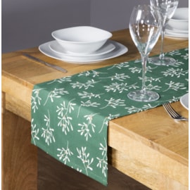 Premier Green Mistletoe Table Runner 2m Premier Green Mistletoe Table Runner 2m