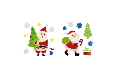 Premier Santa Scene Window Stickers Asstd 20cm