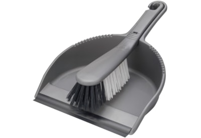 Addis Stiff Brush&dustpan Metallic Addis Stiff Brush&dustpan Metallic