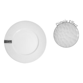 Coco & Gray Dinner Plate White Rim Hammered Finish Coco & Gray Dinner Plate White Rim Hammered Finish