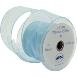 Apac Baby Blue Wired Chiffon Ribbon Apac Baby Blue Wired Chiffon Ribbon