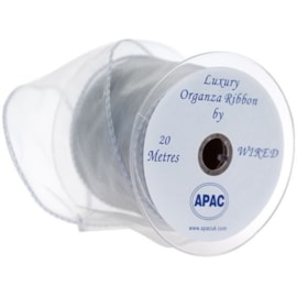 Apac Silver Wired Chiffon Ribbon Apac Silver Wired Chiffon Ribbon