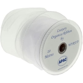 Apac White Wired Chiffon Ribbon Apac White Wired Chiffon Ribbon