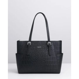 Lappella Athena Tote In Black Croc Lappella Athena Tote In Black Croc