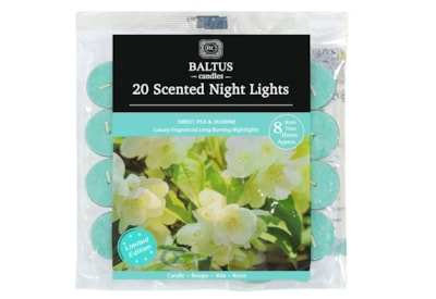 Baltus 8hr Burn Night Light Sweet Pea & Jasmine 20s Baltus 8hr Burn Night Light Sweet Pea & Jasmine 20s