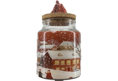 Baltus Candle w Cork Lid & Trees Cinnamon Spice 10x8.5