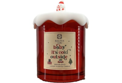 Baltus Candle With Snowman Lid Winter Spice 10x8.8