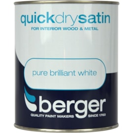 Berger Quick Dry Satin White 750ml Berger Quick Dry Satin White 750ml