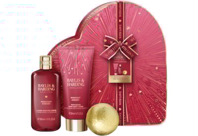 Baylis & Harding Midnight Cherry Lux Heart Keepsake Gift Set