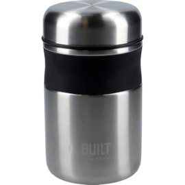 Built Food Jar Silver Black 490ml (BLTJAR490SIL)