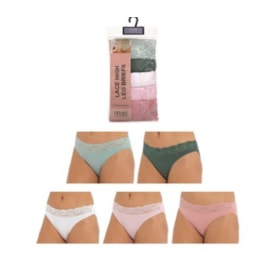 Rjm Ladies 5 Pack Plain Hi Leg Briefs Rjm Ladies 5 Pack Plain Hi Leg Briefs