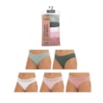 Rjm Ladies 5 Pack Plain Hi Leg Briefs