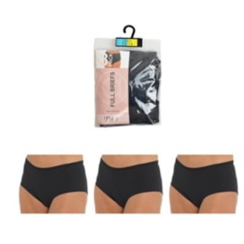 Rjm Ladies 3 Pack Full Briefs Black Rjm Ladies 3 Pack Full Briefs Black