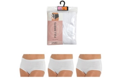 Rjm Ladies 3 Pack Full Briefs White Rjm Ladies 3 Pack Full Briefs White