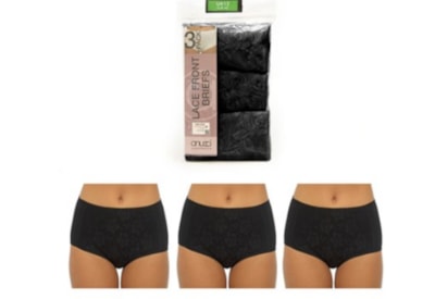 Rjm Ladies 3 Pack Lace Front Briefs Black Rjm Ladies 3 Pack Lace Front Briefs Black