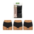 Rjm Ladies 3 Pack Lace Front Briefs Black