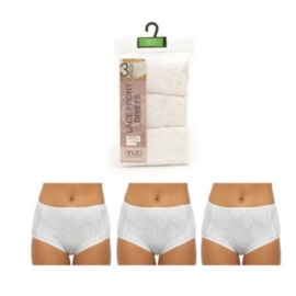 Rjm Ladies 3 Pack Lace Front Briefs White