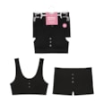 Rjm Ladies Ribbed Bra & Knickers Set Black Rjm Ladies Ribbed Bra & Knickers Set Black