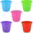 Round Plastic Bucket Bright Colours 14cm Round Plastic Bucket Bright Colours 14cm