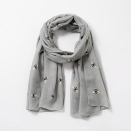 Bumble Bee Summer Scarf Grey Bumble Bee Summer Scarf Grey