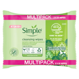 Simple Bio Wipe Multi Pack 2X25S