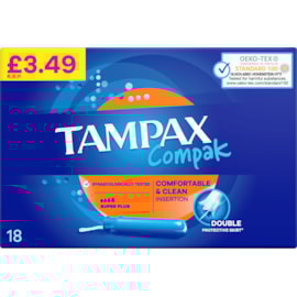 Tampax Compak Super Plus Pmp 3.49 18's Tampax Compak Super Plus Pmp 3.49 18's