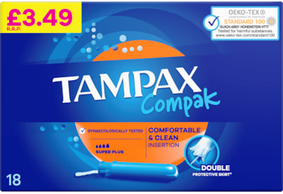 Tampax Compak Super Plus Pmp 3.49 18's Tampax Compak Super Plus Pmp 3.49 18's