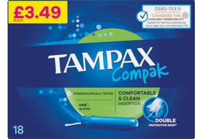 Tampax Compak Super Pmp 3.49 18's (C007000)