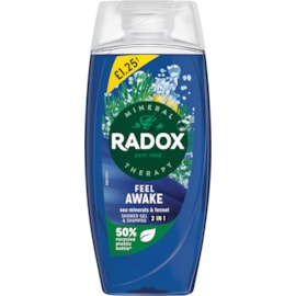 Radox Shower Mens Feel Awake Pmp £1.25 225ml Radox Shower Mens Feel Awake Pmp £1.25 225ml