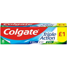 Colgate Toothpaste Triple Action £1 pmp * 75ml (C007361)