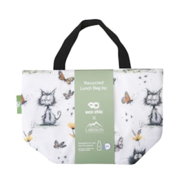 Eco Chic White Whimsy Cats Lunch Bag Eco Chic White Whimsy Cats Lunch Bag