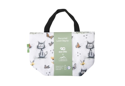 Eco Chic White Whimsy Cats Lunch Bag Eco Chic White Whimsy Cats Lunch Bag
