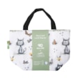 Eco Chic White Whimsy Cats Lunch Bag
