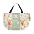 Eco Chic Beige Floral Highland Cow Lunch Bag