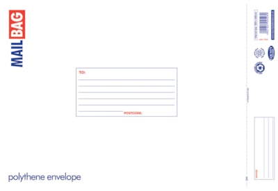 County Polythene Mail Bags 25S - Large 32 X 44Cm