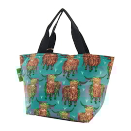 Eco Chic Teal Highland Cow Lunch Bag Eco Chic Teal Highland Cow Lunch Bag