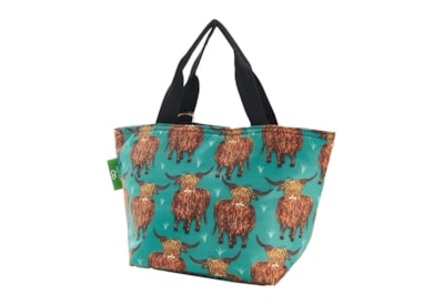 Eco Chic Teal Highland Cow Lunch Bag Eco Chic Teal Highland Cow Lunch Bag