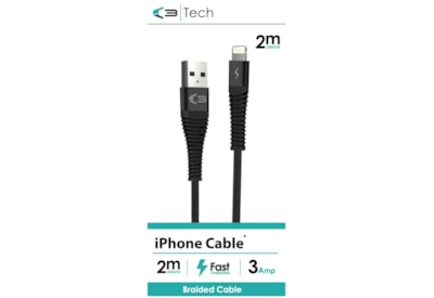 C3 Braided Usb - iphone Lightening Cable Black 2m C3 Braided Usb - iphone Lightening Cable Black 2m