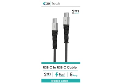C3 Type C - Type C Braided Phone Charger Lead 2m C3 Type C - Type C Braided Phone Charger Lead 2m