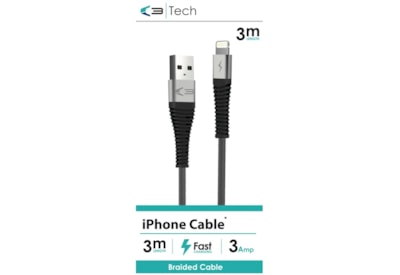 C3 Braided Usb - iphone Lightening Cable Black 3m C3 Braided Usb - iphone Lightening Cable Black 3m