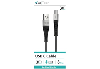 C3 Braided Usb - Type C Cable Black 3m C3 Braided Usb - Type C Cable Black 3m