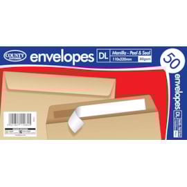 County 50 Dl Manilla Peel & Seal 110 X 220Mm County 50 Dl Manilla Peel & Seal 110 X 220Mm