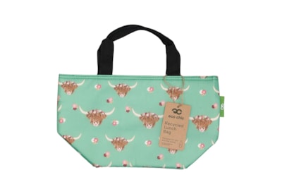 Eco Chic Green Floral Highland Cow Lunch Bag Eco Chic Green Floral Highland Cow Lunch Bag