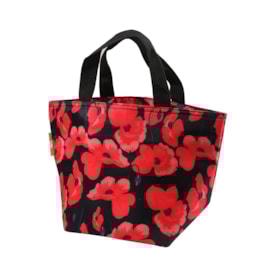 Eco Chic Navy Poppies Lunch Bag
