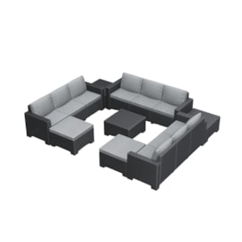 Keter California 11 Seater Triple 3Seat Sofa Set Plus 2 Footstools Graphite Keter California 11 Seater Triple 3Seat Sofa Set Plus 2 Footstools Graphite