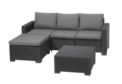 Keter California 3 Seater Chaise Longue Lounge Set - Graphite