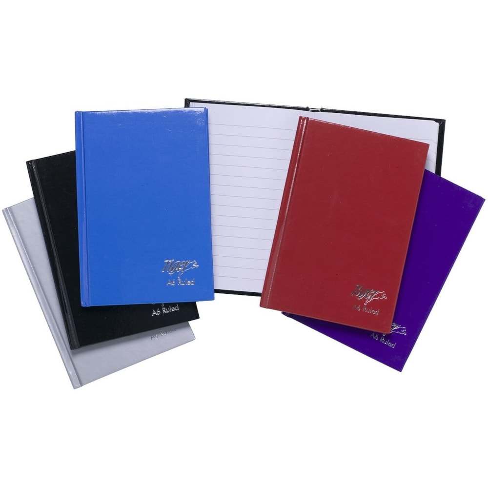 Tiger Casebound Notebook-assorted Colours-80 Sheets A6