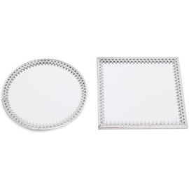 Sifcon Candle Plate With Metal Trim 10cm 10cm Sifcon Candle Plate With Metal Trim 10cm 10cm