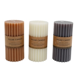 Sifcon Ribbed Pillar Candle 7x14cm (CD6216)